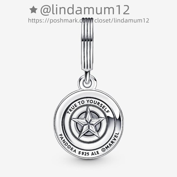 Pandora Marvel The Avengers Captain America Shield Dangle Charm - Picture 6 of 6